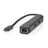 NEDIS USB višeportni adapter USB 3 2 gen 1 USB C muški HDMI ženski RJ45 ženski 3x USB A ženski 5 Gbps 0 20 m okrugli pozlaćeni PVC antracit kutija