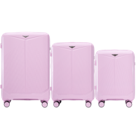 WINGS Set kofera COCKATIEL, 3 kom (V, M, S), polipropilen, bijelo roza