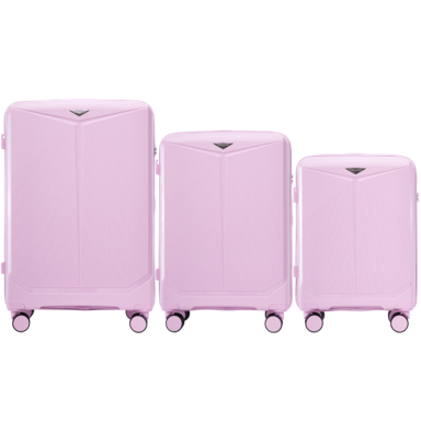 WINGS Set kofera COCKATIEL, 3 kom (V, M, S), polipropilen, bijelo roza