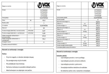 VOX ELECTRONICS Staklokeramički štednjak CHT 6000 W