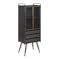 IXIA Crna metalna vitrina 58x150 cm Brick