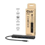 CLUB 3D USB-C hub CSV-2553, 7-u-1, HDMI 4K, 100 W, crni