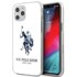 U.S. POLO ASSN. Sjajna bijela maskica US Polo za Apple iPhone 12 Pro Max s velikim logom