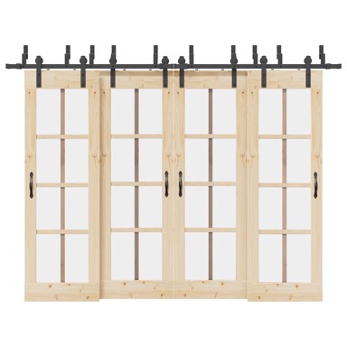 Pribor za klizna vrata 152,5 cm čelični crni