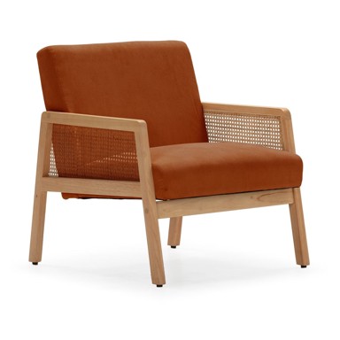 MARCKERIC Ciglasta pletena fotelja od samta Debra, 68x76,5x78 cm