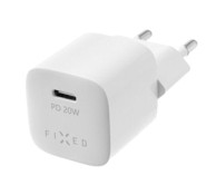 FIXED Punjač Mini USB-C PD 20W s MFI i USB-C kabelom 1 m, bijeli