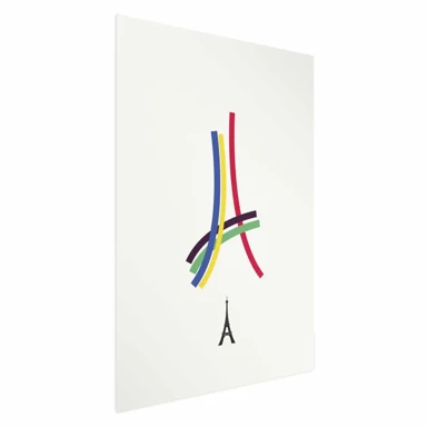 Plakat Eiffelov toranj, grafika u boji, apstrakcija, 60x90 cm, bez okvira s margom