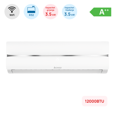 CHIGO klima uređaj 12000 BTU CS-35V3G, 3,5 kW, inverter, A++, WiFi, grijanje do −25 °C