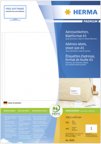 HERMA Oznake ADDRESS 148,5x205 400 listova DIN A5 400 pcs. 8690