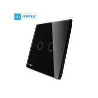 LIVOLO Stakleni panel, 2 tipke, crni