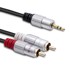 RCA kabel 2x RCA muški na 3,5 mm mini jack muški 2 m, crni