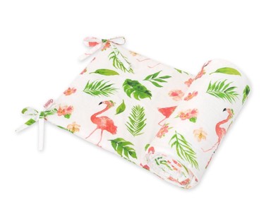 BOBONO Zaštitna ogradica za dječji krevetić, koraljni flamingosi