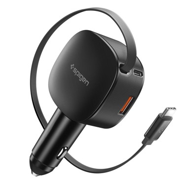 SPIGEN Auto punjač Essential EV603BT 60W + Type-C kabel ACP10515, crna