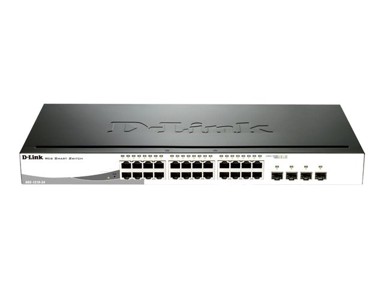 D-LINK Switch DGS-1210-24P, 12x PoE 10/100/1000, 4x combo SFP, pametno upravljiv