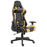 Okretna gaming stolica zlatna PVC
