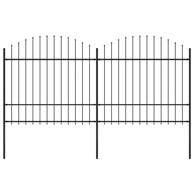 Vrtna ograda s ukrasnim kopljima (1,5-1,75) x 3,4 m čelična crna