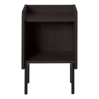 BONAMI SELECTION Crni noćni ormarić u dekoru hrasta s policama Wrap