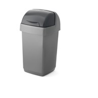 ADDIS Sivi koš za smeće Roll Top, 22,5 x 23 x 42,5 cm