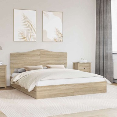 Krevet s prostorom za pohranu 180×200 cm konstruirano drvo, sonoma hrast
