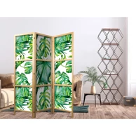Japanski paravan Monstera i palmino lišće I 135x172 cm