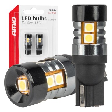 AMIO LED žarulja T10 W5W, Canbus, 9xSMD 3030, 12V/24V, bijela