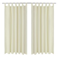 Mikro-satenska zavjesa s tregerima 2 kom krem boje 140 x 175 cm