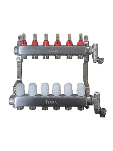 TERMA Podno razdjelnik Plus, s mjeračima protoka, 6 krugova