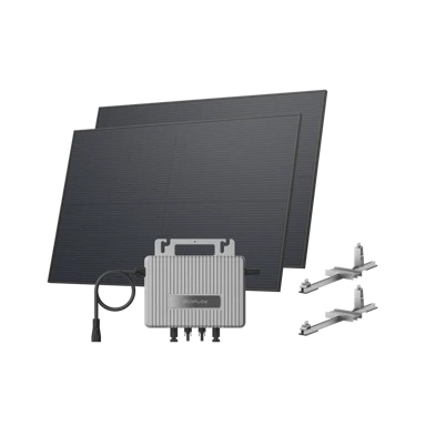 ECOFLOW Solarni sustav Stream za vrt/dvorište, ravna podloga, mikroinverter + 2×450W solarni paneli
