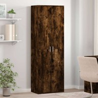 Visoka komoda dimljeni hrast 60x35x180 cm konstruirano drvo , dimljeni hrast