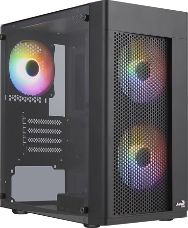 AEROCOOL Kućište HEXFORM, mini tower, micro-ATX, prozor, crno