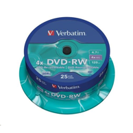 VERBATIM DVD-RW Matt Silver 4,7 GB 25 kom, srebrni