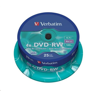 VERBATIM DVD-RW Matt Silver 4,7 GB 25 kom, srebrni