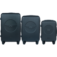WINGS Set kofera SWALLOW, 3-dijelni (L,M,S), ABS+, tamno zeleni