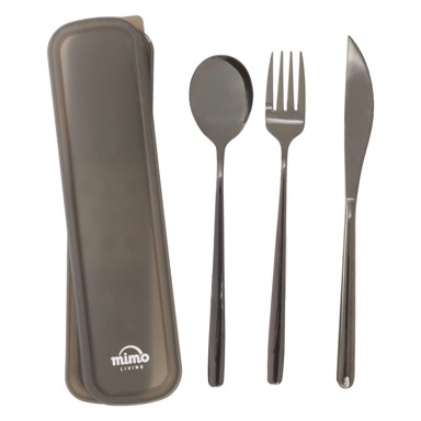 PREMIER HOUSEWARES Set pribora za jelo 3 kom Mimo, od nehrđajućeg čelika, crni