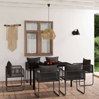 Vrtna garnitura, 7-dijelni set, dužina stola 140 cm, crna
