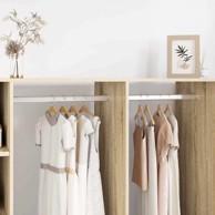 Cijev za ormar, 2 kom, 764 x 15 x 29 mm, srebrna