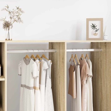 Cijev za ormar, 2 kom, 764 x 15 x 29 mm, srebrna