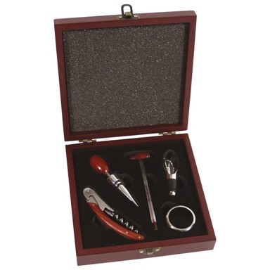 Set za vino, 5 dijelova u drvenoj kutiji JM031