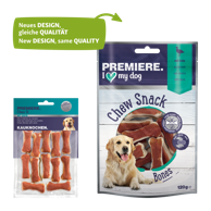 PREMIERE Poslastica za pse Chew Snack s patkom, 12 kom, 120 g
