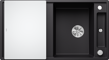 BLANCO Sudoper Axia III 5 S InFino, Silgranit, daska staklo, crna