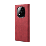 LENUO Preklopna maskica kožna za Redmi Note 14 Pro+ 5G crvena