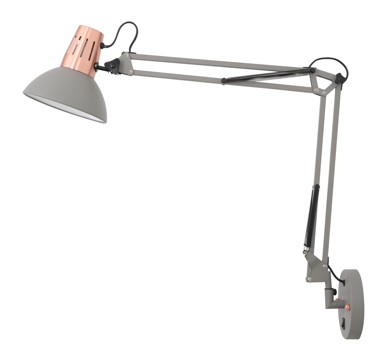 Zidna svjetiljka Artemia+P, E27, IP20, siva