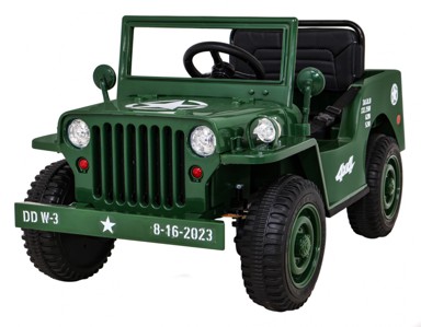 Auto na akumulator RETRO MILITARY 4x4, zeleni