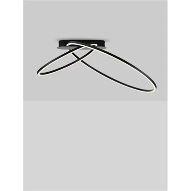 NOVA LUCE Stropna svjetiljka Kiklos NL9248171, LED 42 W, 3000 K, 1923 lm, crna
