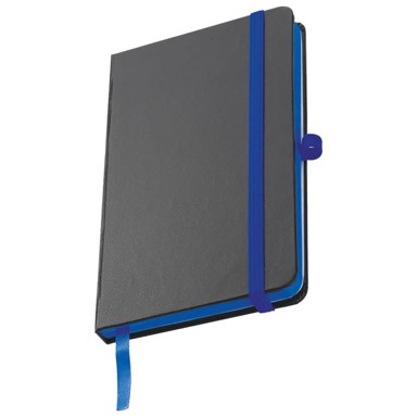 ROSTOCK Notes A6, crte, 80 listova, šamoa, s gumicom, crno/tamnoplavi