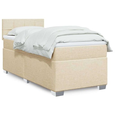 Boxspring krevet s madracem 160 x 200 cm tkanina, tamno siva