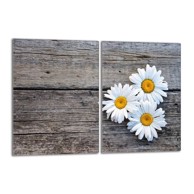 TMK Staklena zaštita za štednjak ili ploču za kuhanje iz dva dijela 40x52, daisy