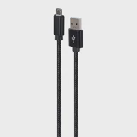 GEMBIRD CCDB-mUSB2B-AMBM-6 Cotton braided Micro-USB cable with metal connectors, 1.8 m, black