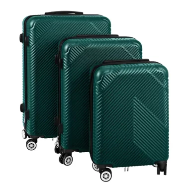 TRIZAND Set putnih kofera 3u1, ABS, kotači, zeleni