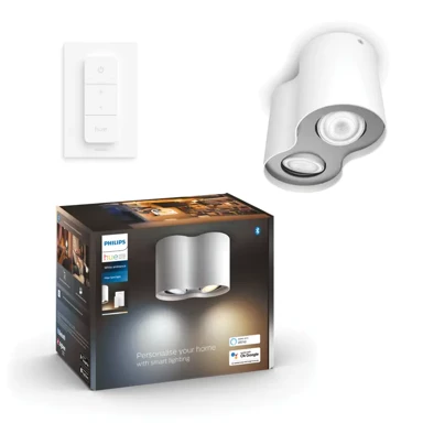 PHILIPS Hue stropna svjetiljka Pillar, 2x5 W, 2200–6500 K + daljinski, bijela